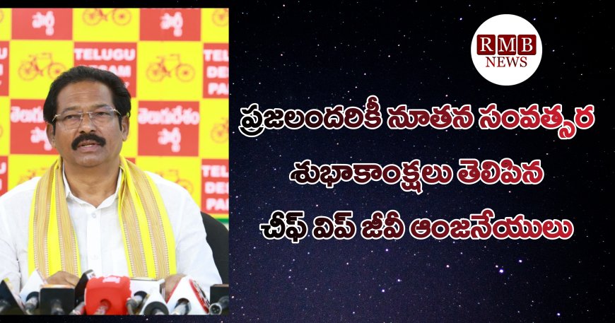 ప్రజలందరికీ నూతన సంవత్సర శుభాకాంక్షలు తెలిపిన చీఫ్ విప్ జీవీ ఆంజనేయులు